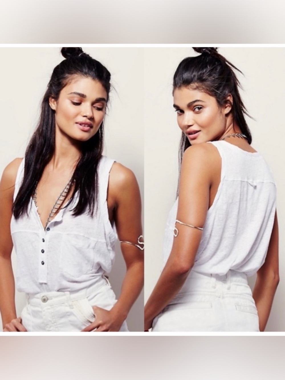 Free People Linen Traveler Tank top -small